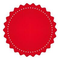 Red Empty Circle Label Or Tag On White Background. vector