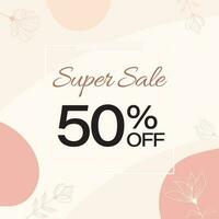Social Media Post Or Template Design With Discount Offer For Super Sale. vector