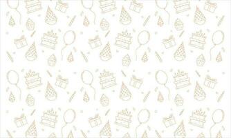 Happy Birthday Line Art Vector Background