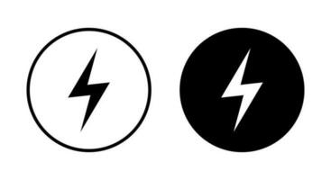 Lightning icon vector. Thunderbolt symbol isolated on circle background vector