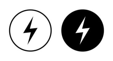 Lightning icon vector. Thunderbolt symbol isolated on circle background vector