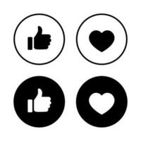 me gusta y amor icono vector. social medios de comunicación emoticon concepto vector