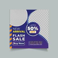 Flash Sale Social Media post template, flash sale, shopping social media post template vector