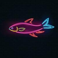 Neon Fish effect, fish neon effect vector