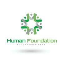 humano Fundación logo diseño idea vector