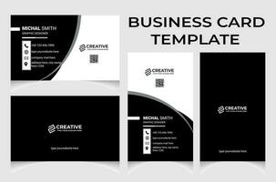 Clean and creative business card template with portrait and landscape orientation. Modern business card horizontal and vertical layout. vector