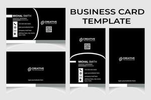 Clean and creative business card template with portrait and landscape orientation. Modern business card horizontal and vertical layout. vector