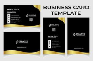 Clean and creative business card template with portrait and landscape orientation. Modern business card horizontal and vertical layout. vector