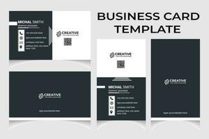 Clean and creative business card template with portrait and landscape orientation. Modern business card horizontal and vertical layout. vector