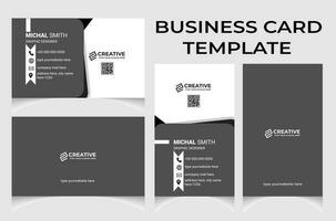 Clean and creative business card template with portrait and landscape orientation. Modern business card horizontal and vertical layout. vector