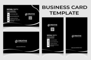 Clean and creative business card template with portrait and landscape orientation. Modern business card horizontal and vertical layout. vector