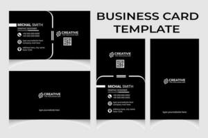 Clean and creative business card template with portrait and landscape orientation. Modern business card horizontal and vertical layout. vector