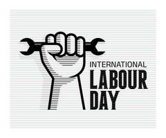 internacional labor día diseño póster con puño. Primero mayo celebracion ilustración vector