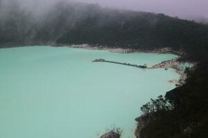 Landscape view of Kawah Putih from the Sunan Ibu Hills photo