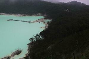 Landscape view of Kawah Putih from the Sunan Ibu Hills photo