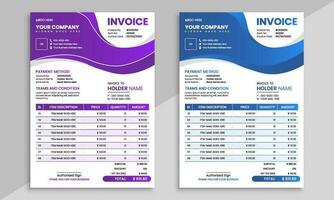 invoice template vector with abstract shapes