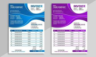 invoice template vector with abstract shapes