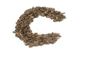 Alphabet made from Sunflower Seeds photo