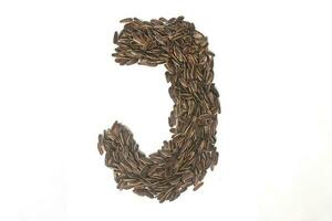 Alphabet made from Sunflower Seeds photo