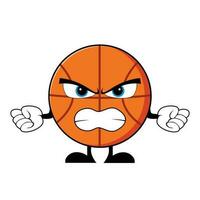 Angry Basketball Cartoon Character. Mascot Character vector. vector