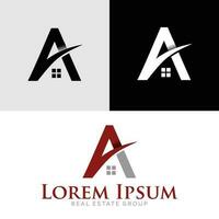 alfabeto letras iniciales un hogar logo. usado para real inmuebles empresa logo. vector