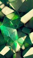 Abstract green crystal and rock geometric luxury design, photo