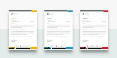 Abstract Elegant letterhead template design in minimalist style. With color variation creative letterhead Template. modern letterhead design template for your project. vector