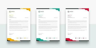 Modern and creative business company letterhead template. With color variation creative letterhead Template. modern letterhead design template for your project. Business letterhead design. vector