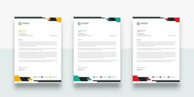 Modern and creative business letterhead template. Creative letterhead template vector. color variation creative letterhead template design. vector