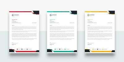 Professional and Clean Corporate Business  letterhead design template. color variation creative letterhead template design. modern letterhead design template for your project vector