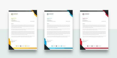 Creative and Unique abstract style business letterhead template. Creative letterhead template vector. color variation creative letterhead template design. vector