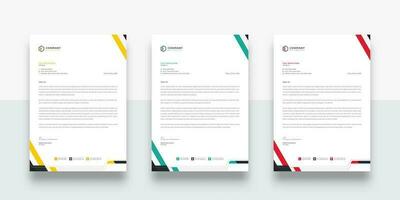 Abstract modern colorful business letterhead design template. With color variation creative letterhead Template. modern letterhead design template for your project. vector