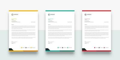 clean and simple business company letterhead template. With color variation creative letterhead Template. modern letterhead design template for your project. Business letterhead design. vector