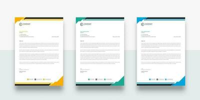 modern and clean business company letterhead template. With color variation creative letterhead Template. modern letterhead design template for your project. Business letterhead design. vector