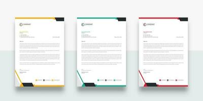 Abstract Elegant Corporate business letterhead template. With color variation creative letterhead Template. modern letterhead design template for your project. vector