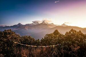 Beautiful view of Annapurna mountain range , Nepal photo