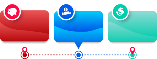 Infographic flow chart template with 3 options or steps png