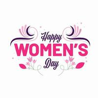 Happy Womens Day Greeting Card With Beautiful Text 8 March And Floral Design. vector