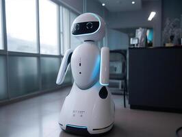 concepto, artificial inteligencia, consultoría servicios y salud cuidado con futuro robots, generativo ai foto