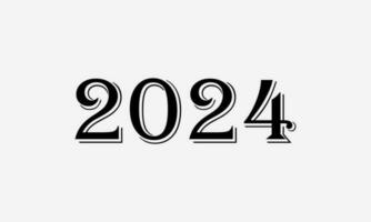 2024 typography modern futuristic background typography with black color and white background vector