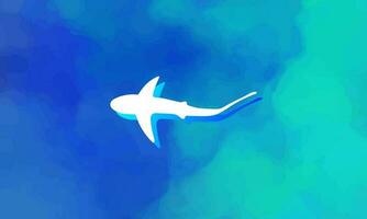 vector white shark background with blue color in ocean