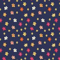 Cute floral pattern. Seamless vector texture. An elegant template for fashionable prints. Print with colorful flowers on a purple background.