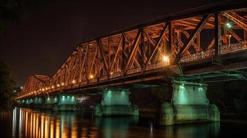 The modern metal design bridge in Yangon, generative ai photo