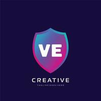 VE initial logo With Colorful template vector. vector