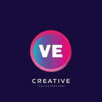 VE initial logo With Colorful template vector. vector