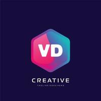 VD initial logo With Colorful template vector. vector