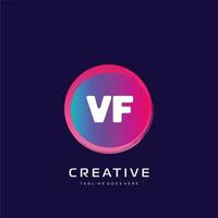 VF initial logo With Colorful template vector. vector