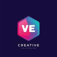 VE initial logo With Colorful template vector. vector