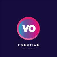 VO initial logo With Colorful template vector. vector