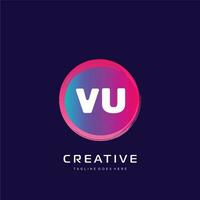 VU initial logo With Colorful template vector. vector